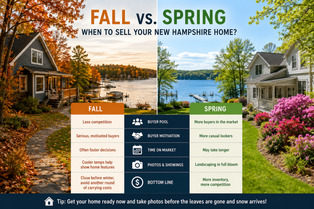 Comparing fall and spring timing for a New Hampshire home sale