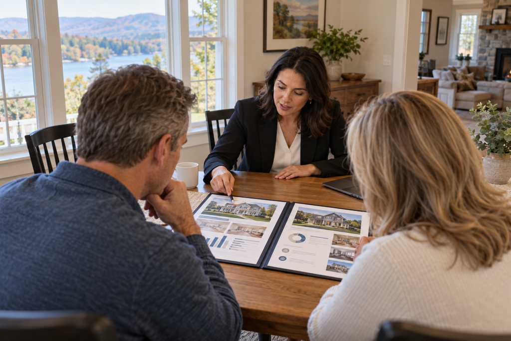 Homeowners comparing Realtor pricing and marketing plans in New Hampshire